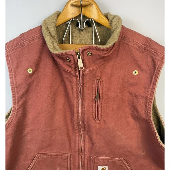 Carhartt Vintage Women’s WV001 VRS Sherpa Lined Vest Rose Size Large - Picture 3 of 10